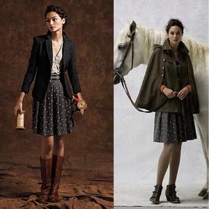 Anthropologie peppered and striped skirt